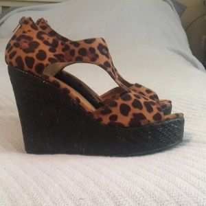Torrid Leopard Wedge Sandal wide width